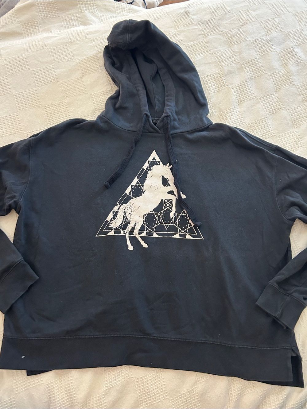 Allsaints Women’s Black Unicorn Hoodie  Graphic Size S oversized
